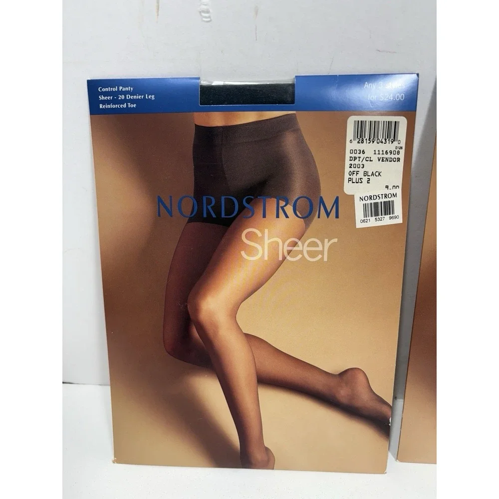 Nordstrom Sheer Control Panty Lot Of 2 Plus 2 Size Off Black Brand New‎